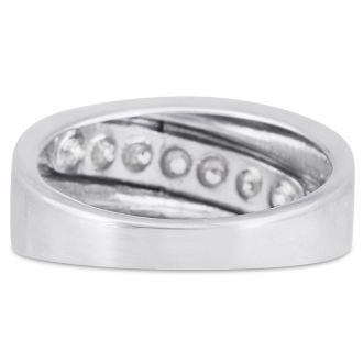 Men's 1ct Diamond Ring In 14K White Gold, I-J-K, I1-I2