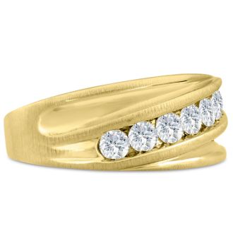 Men's 1ct Diamond Ring In 14K Yellow Gold