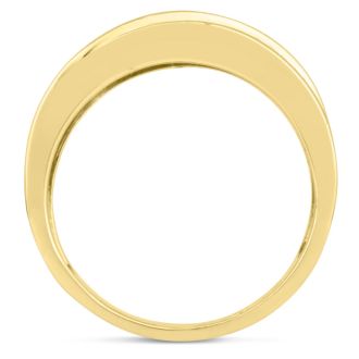 Men's 1ct Diamond Ring In 14K Yellow Gold