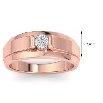 Men's 1/3ct Diamond Ring In 10K Rose Gold, I-J-K, I1-I2