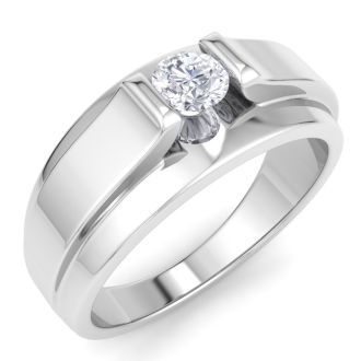 Men's 1/3ct Diamond Ring In 10K White Gold