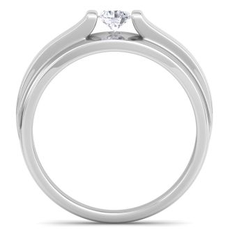 Men's 1/3ct Diamond Ring In 10K White Gold