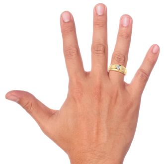 Men's 1/3ct Diamond Ring In 10K Yellow Gold, I-J-K, I1-I2