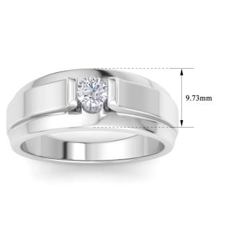 Men's 1/3ct Diamond Ring In 14K White Gold