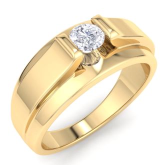 Men's 1/3ct Diamond Ring In 14K Yellow Gold
