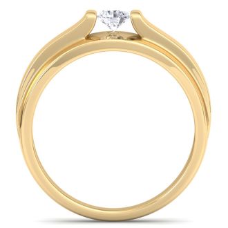 Men's 1/3ct Diamond Ring In 14K Yellow Gold