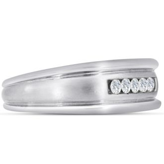 Men's 1/4ct Diamond Ring In 10K White Gold
