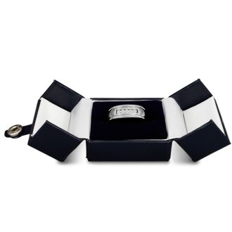 Men's 1/4ct Diamond Ring In 10K White Gold