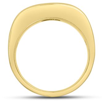 Men's 1/4ct Diamond Ring In 10K Yellow Gold