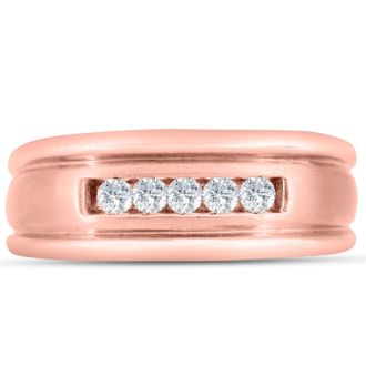 Men's 1/4ct Diamond Ring In 14K Rose Gold, G-H, I2-I3