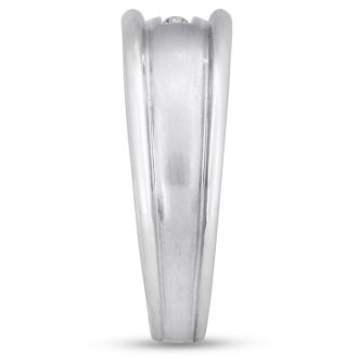 Men's 1/4ct Diamond Ring In 14K White Gold