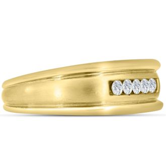 Men's 1/4ct Diamond Ring In 14K Yellow Gold