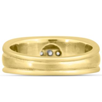 Men's 1/4ct Diamond Ring In 14K Yellow Gold