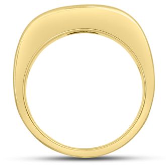 Men's 1/4ct Diamond Ring In 14K Yellow Gold