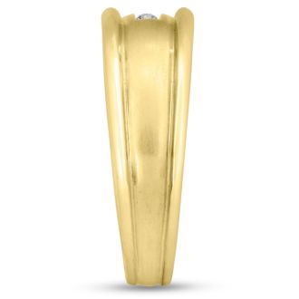 Men's 1/4ct Diamond Ring In 14K Yellow Gold