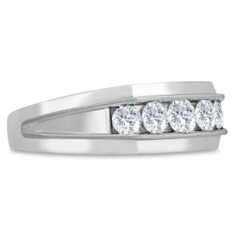 Men's 1ct Diamond Ring In 10K White Gold