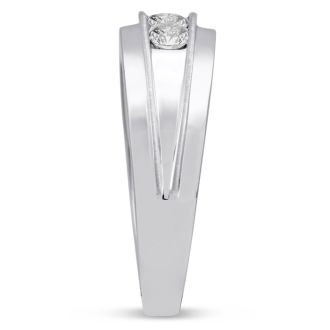 Men's 1ct Diamond Ring In 10K White Gold