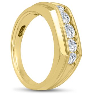 Men's 1ct Diamond Ring In 10K Yellow Gold