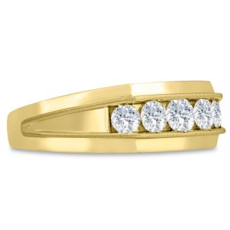 Men's 1ct Diamond Ring In 14K Yellow Gold