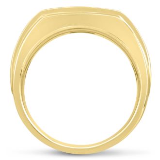 Men's 1ct Diamond Ring In 14K Yellow Gold