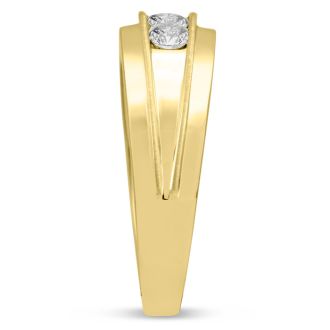 Men's 1ct Diamond Ring In 14K Yellow Gold