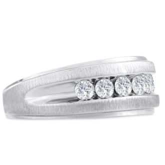 Men's 3/4ct Diamond Ring In 10K White Gold