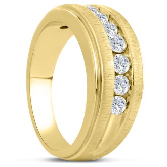 Men's 3/4ct Diamond Ring In 10K Yellow Gold