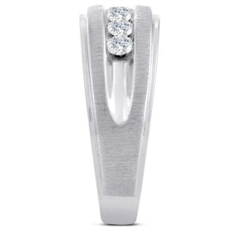 Men's 3/4ct Diamond Ring In 14K White Gold
