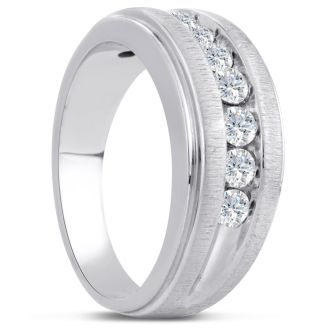 Men's 3/4ct Diamond Ring In 14K White Gold, G-H, I2-I3