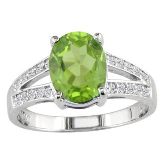 Split band  2 1/4ct Oval Peridot and Diamond Gemstone Ring. 20 diamonds totaling .20ct.  Gorgeous diamonds, fine deep color.