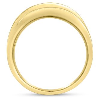 Men's 3/5ct Diamond Ring In 14K Yellow Gold, I-J-K, I1-I2
