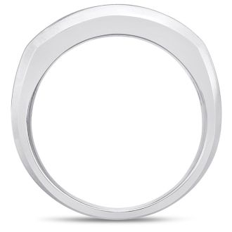 Men's 1ct Diamond Ring In 14K White Gold