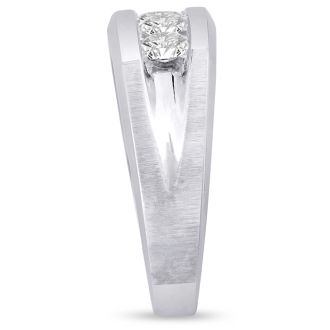 Men's 1ct Diamond Ring In 14K White Gold