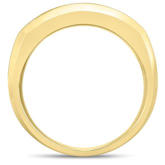Men's 1ct Diamond Ring In 14K Yellow Gold