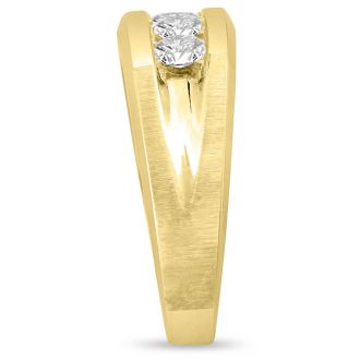 Men's 1ct Diamond Ring In 14K Yellow Gold