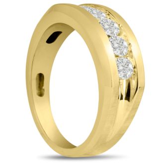 Men's 1ct Diamond Ring In 14K Yellow Gold