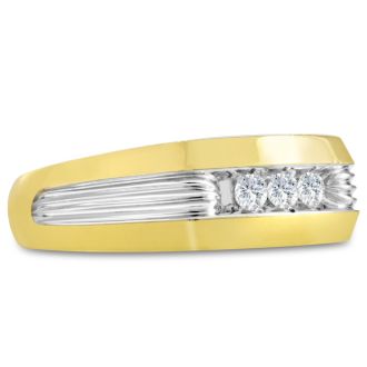 Men's 1/4ct Diamond Ring In 14K Two-Tone Gold