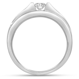 Men's 1/3ct Diamond Ring In 10K White Gold