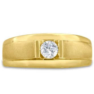 Men's 1/3ct Diamond Ring In 10K Yellow Gold