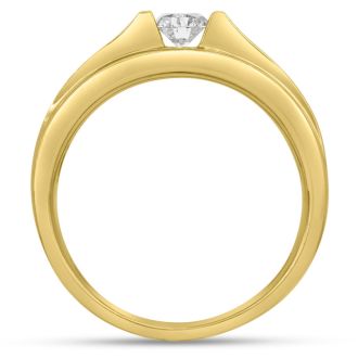 Men's 1/3ct Diamond Ring In 10K Yellow Gold