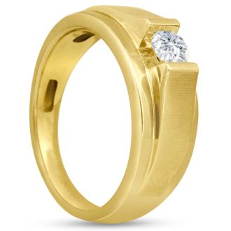 Men's 1/3ct Diamond Ring In 10K Yellow Gold