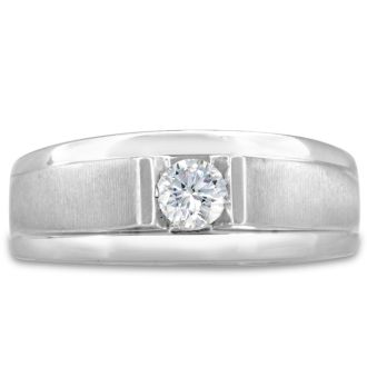 Men's 1/3ct Diamond Ring In 14K White Gold