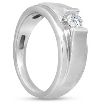 Men's 1/3ct Diamond Ring In 14K White Gold