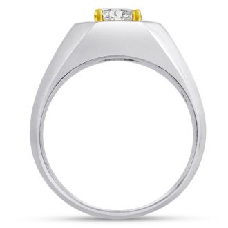 Men's 1ct Diamond Ring In 10K Two-Tone Gold, G-H, I2-I3
