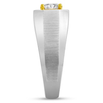 Men's 1ct Diamond Ring In 14K Two-Tone Gold