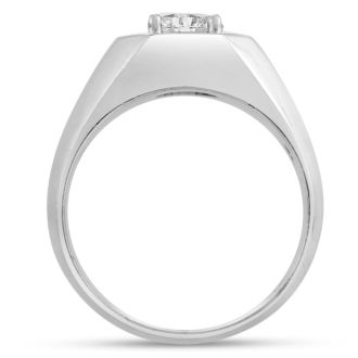 Men's 1ct Diamond Ring In 14K White Gold