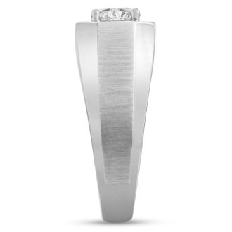 Men's 1ct Diamond Ring In 14K White Gold