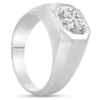 Men's 1ct Diamond Ring In 14K White Gold