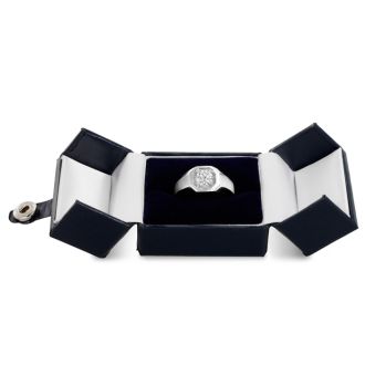 Men's 1ct Diamond Ring In 14K White Gold