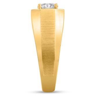 Men's 1ct Diamond Ring In 14K Yellow Gold